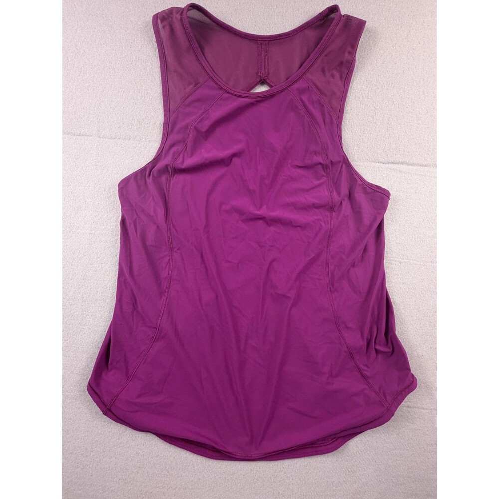 Lululemon Burgandy Sleeveless Racerback Mesh Activewear Tank Top Women